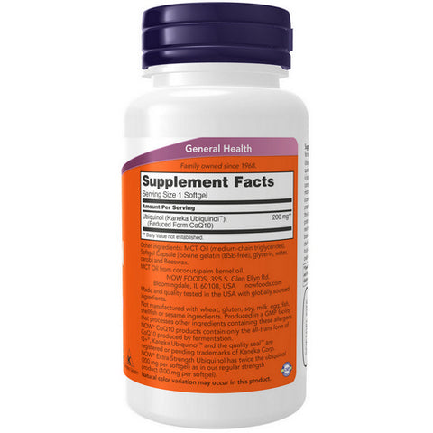 Now Foods, Ubiquinol Extra Strength, 200 mg, 60 Softgels