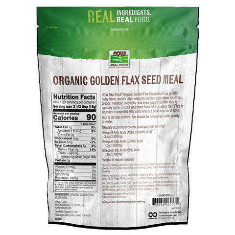 Now Foods, Golden Flax Seed Organic, Meal 22 oz Now Foods