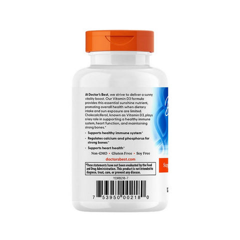 Doctors Best, Vitamin D3, 5000 IU, 180 softgels