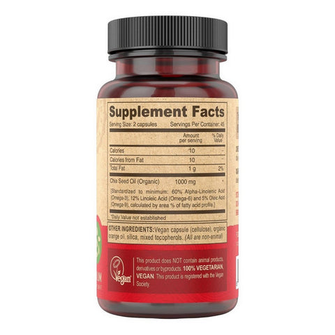 Deva Vegan Vitamins, Vegan Chia Seed Oil, 90 vcaps