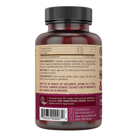 Deva Vegan Vitamins, Vegan Hair-Nails-Skin Support, 90 tabs