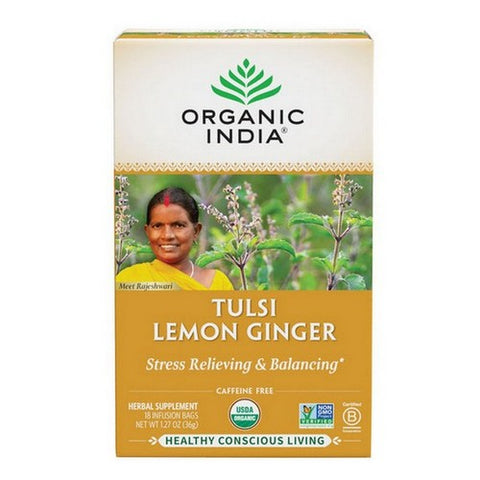 Organic India, Organic Tulsi Tea Lemon Ginger, 18 Bags