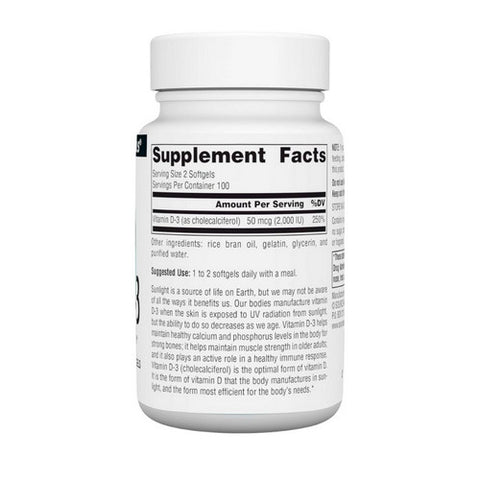 Source Naturals, Vitamin D-3 1000 IU, 200 softgels