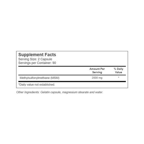 Life Time Nutritional Specialties, 100% Pure MSM, 1000 mg, 180 caps