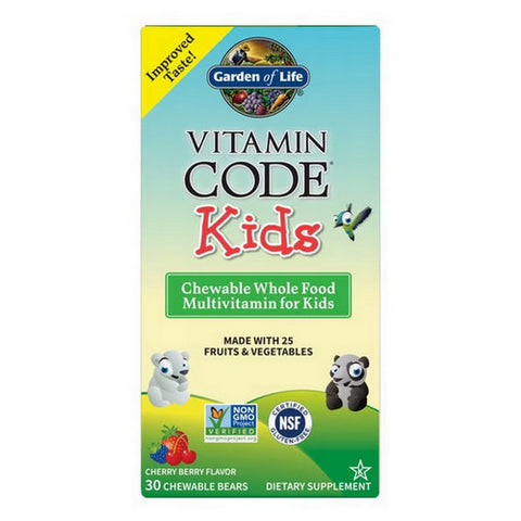 Garden of Life, Vitamin Code Kids Cherry Berry Chewables Bears, Kids, 30 Count