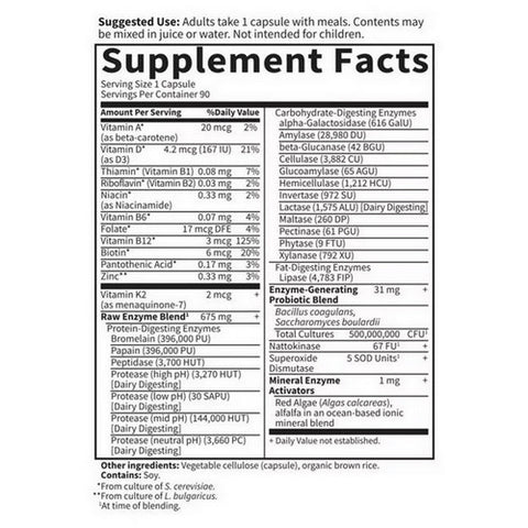 Garden of Life, RAW Enzymes Men, 50 & Wiser 90 caps