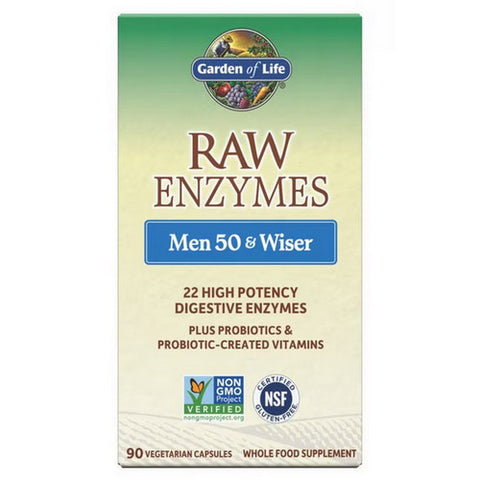 Garden of Life, RAW Enzymes Men, 50 & Wiser 90 caps