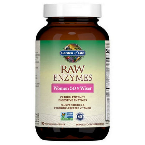 Garden of Life, RAW Enzymes Women, 50 & Wiser 90 caps