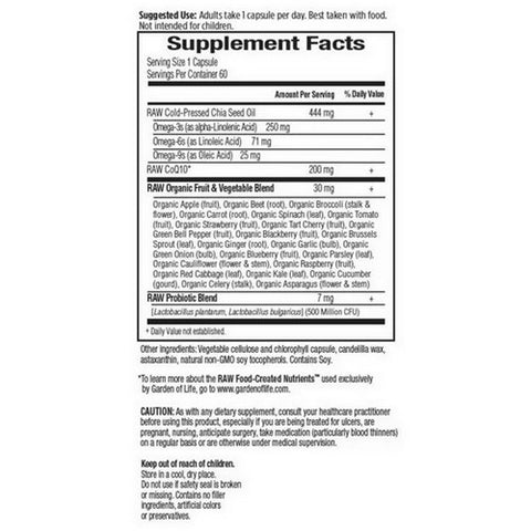 Garden of Life, RAW CoQ10, 200 mg, 60 vcaps