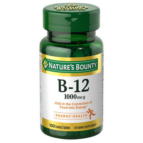 Nature's Bounty, Vitamin B-12, 1000 mcg, 100 tabs