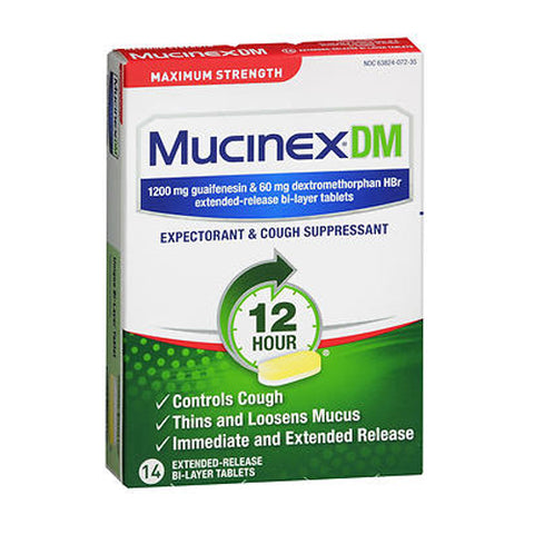 Mucinex Dm, Expectorant Cough Suppressant Extended-Release, 14 tabs