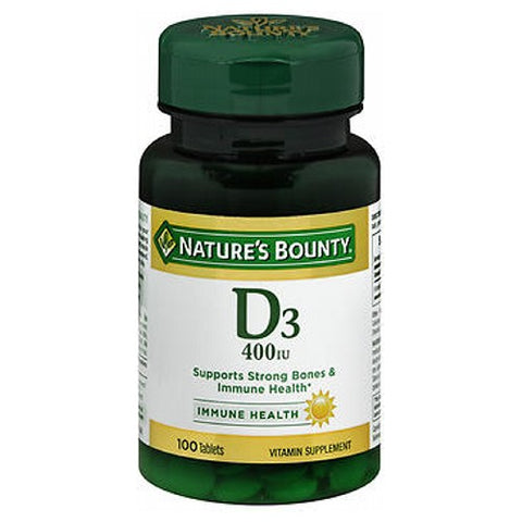 Sundown Naturals, Natures Bounty Vitamin D, 400 IU, 100 tabs