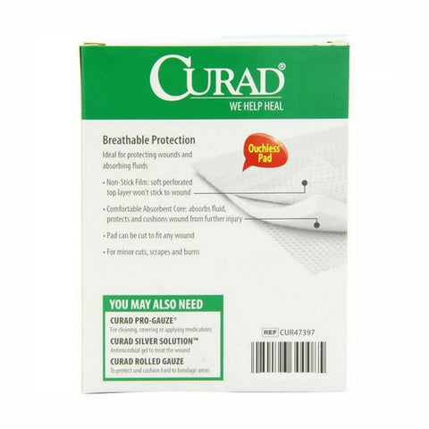 Medline, Curad Non Stick Pads With Adhesive Tabs, ouchless of size: 3 X 4 inch, 10 Each