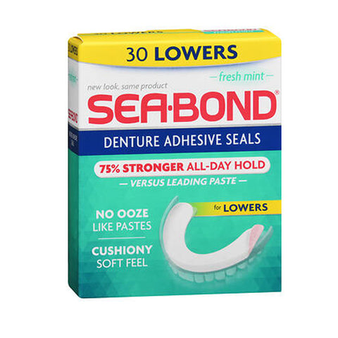 Sea-Bond, Denture Adhesive Wafers Lowers, Fresh Mint 30 each